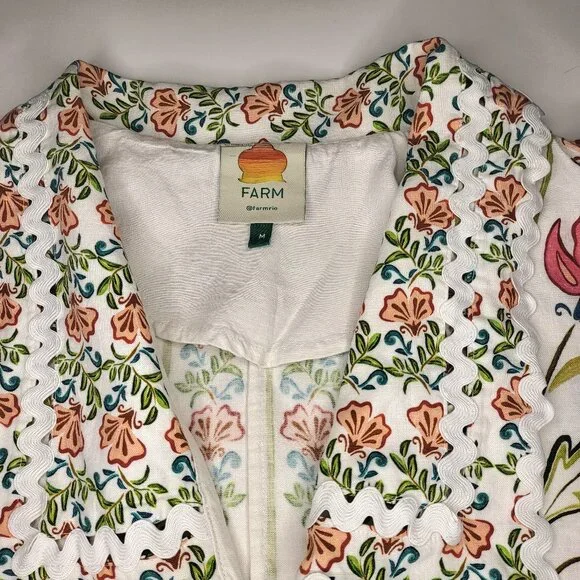 FARM Rio Floral Embroidered Jumpsuit - White and Pink - Picture 4 of 9